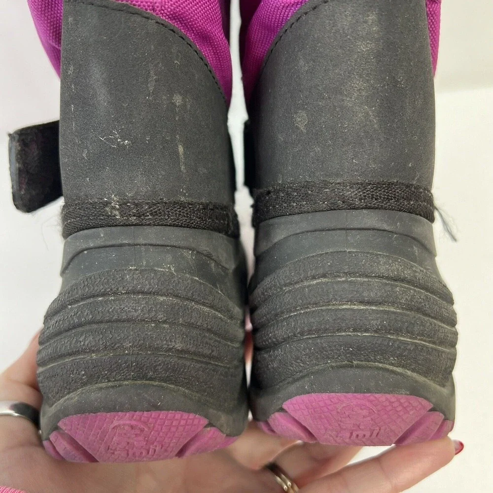 Kamik Size 4 Kids Snow Boots Pink Magenta Black Waterproof Winter Outdoor